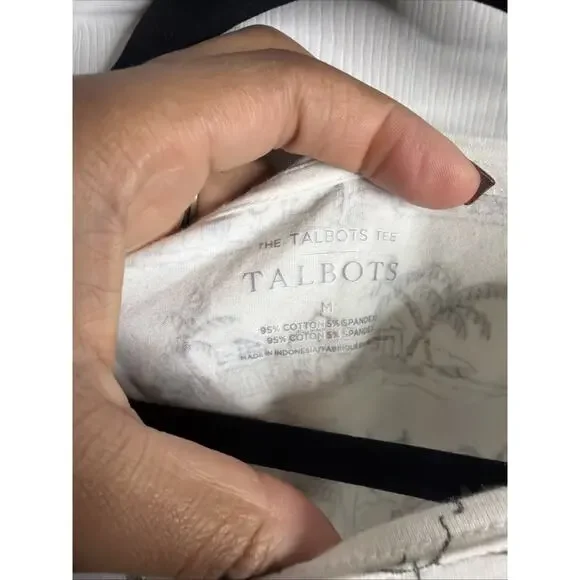 Talbots Med Scenic Print Boat Neck 3/4 Sleeve Tee Top - Picture 3 of 6